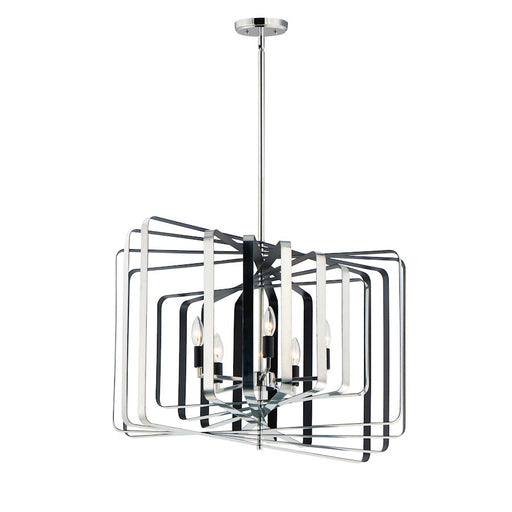 Maxim Lighting Radial 5-Light Chandelier, Polished Nickel/Black