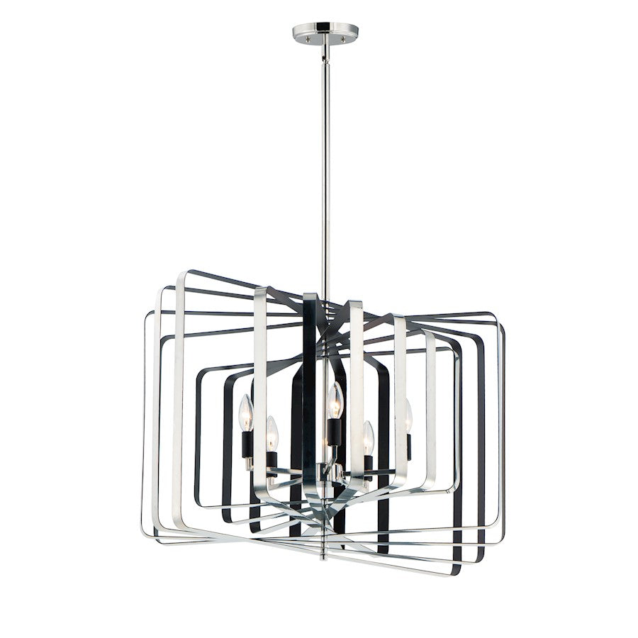 Maxim Lighting Radial 5-Light Chandelier, Polished Nickel/Black