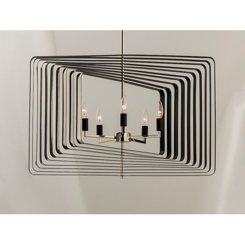 Maxim Lighting Radial 5-Light Chandelier, Polished Nickel/Black