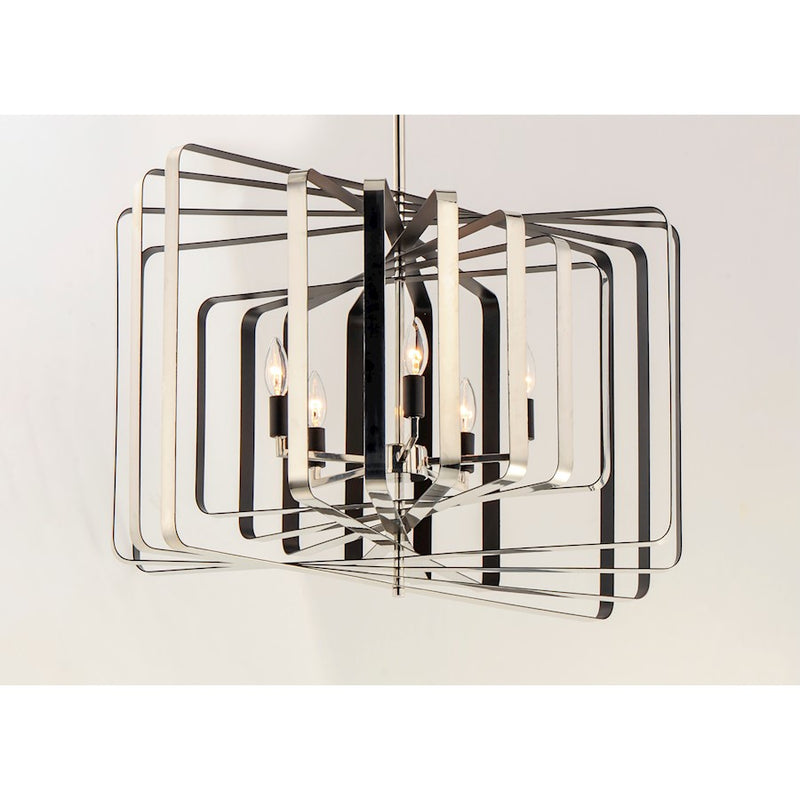 Maxim Lighting Radial 5-Light Chandelier, Polished Nickel/Black