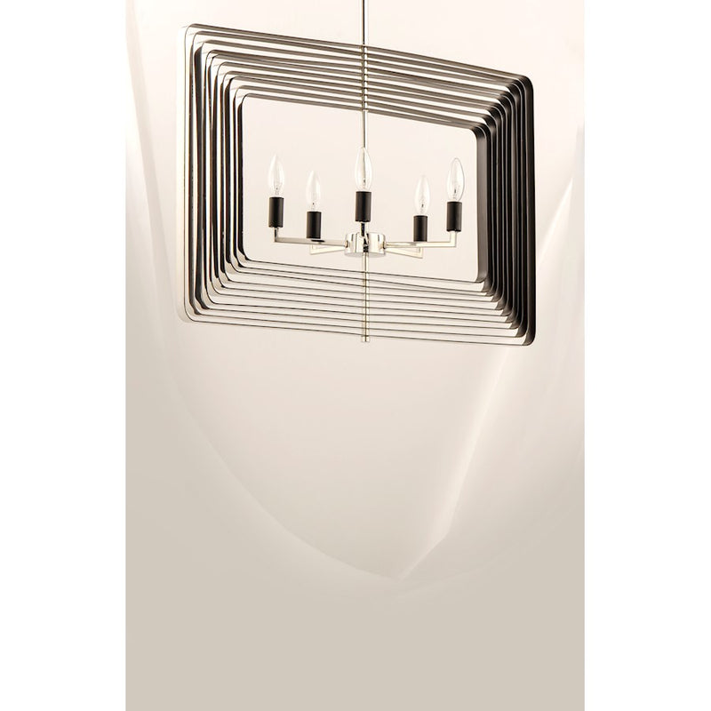 Maxim Lighting Radial 5-Light Chandelier, Polished Nickel/Black