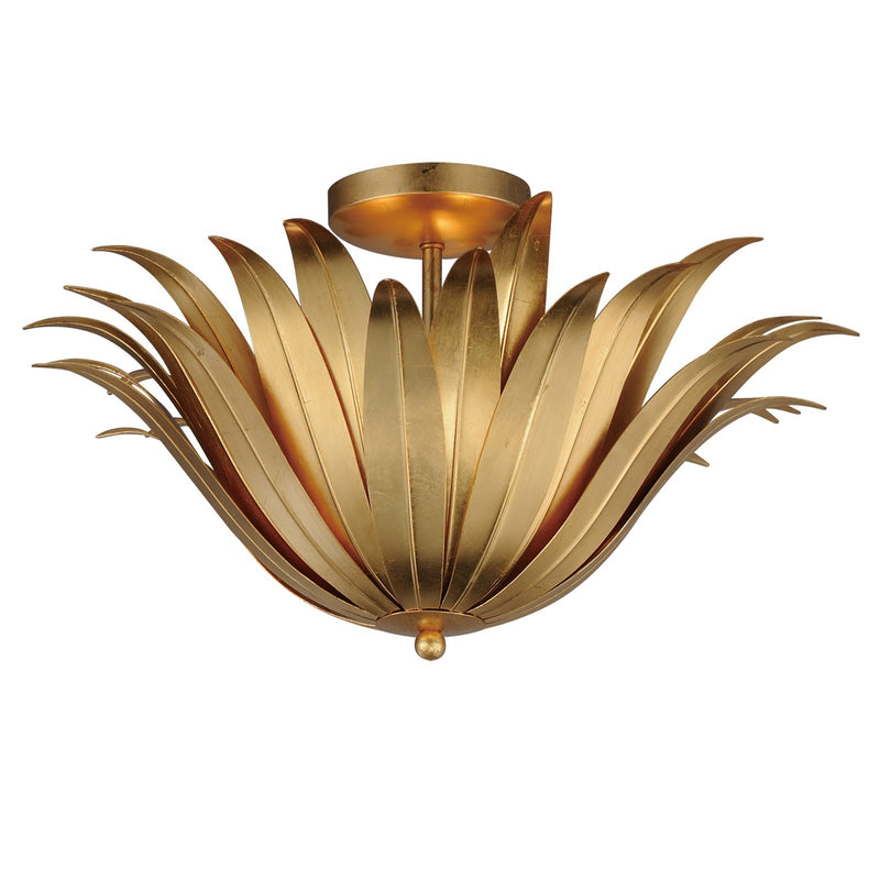 Maxim Lighting Firenze 3 Light 12.75" Semi-Flush Mount, Gold Leaf