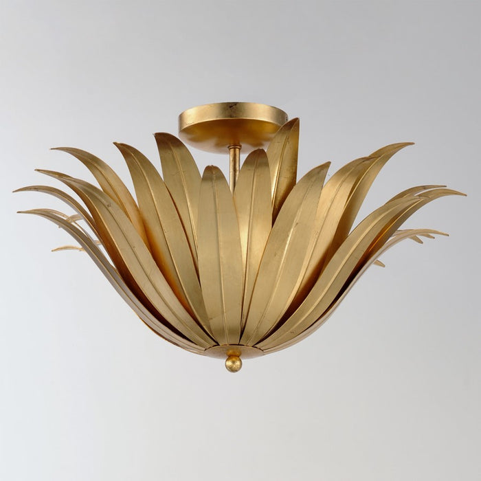 Maxim Lighting Firenze 3 Light 12.75" Semi-Flush Mount, Gold Leaf
