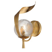Maxim Lighting Firenze 1Lt 13.25" Wall Sconce, Gold/Clear Ribbed - 28711CRGL