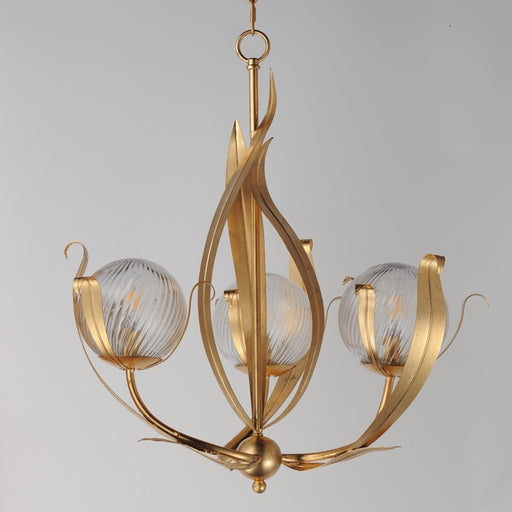 Maxim Lighting Firenze 3 Light 25.75" Chandelier, Gold Leaf