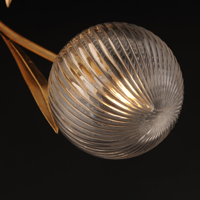 Maxim Lighting Firenze 3Lt 31" Semi-Flush Mt, Gold Leaf/Clear Ribbed