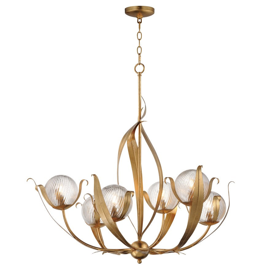 Maxim Lighting Firenze 6 Light 34.75" Chandelier, Gold Leaf - 28716CRGL