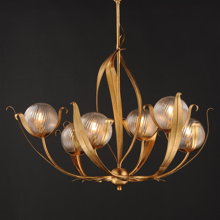 Maxim Lighting Firenze 6 Light 34.75" Chandelier, Gold Leaf