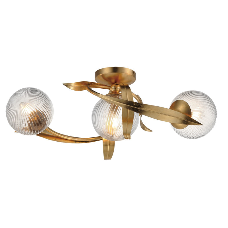 Maxim Lighting Firenze 3 Light 7.5" Flush Mount, Gold Leaf
