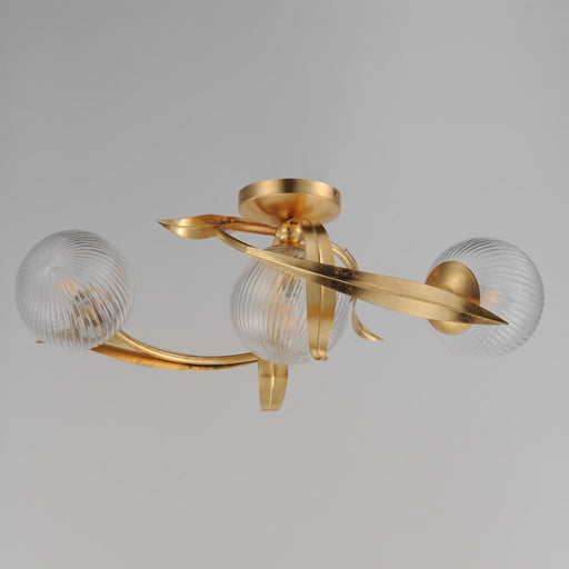 Maxim Lighting Firenze 3 Light 7.5" Flush Mount, Gold Leaf