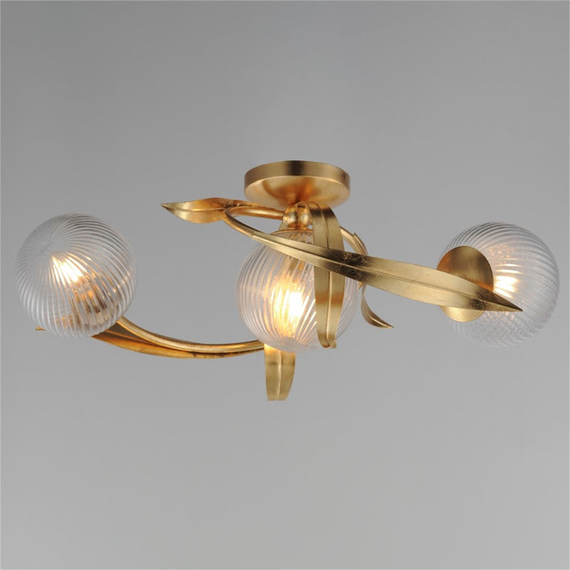 Maxim Lighting Firenze 3 Light 7.5" Flush Mount, Gold Leaf