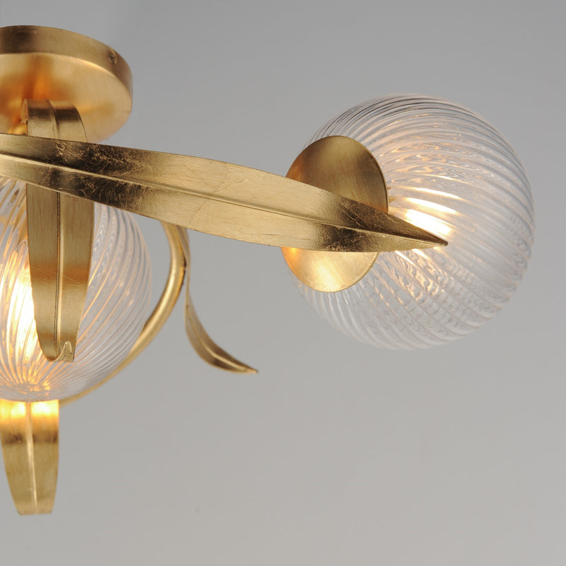 Maxim Lighting Firenze 3 Light 7.5" Flush Mount, Gold Leaf