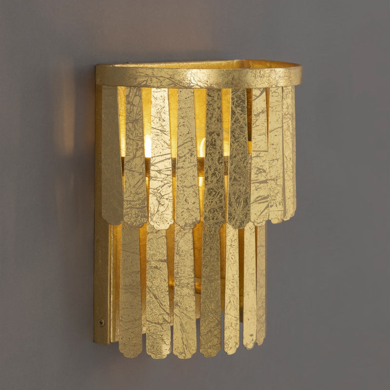 Maxim Lighting Regalia 11in 1-Light Wall Sconce | Glam Gold Leaf Steel | Bedroom & Hallway Accent Light | 10 x 11.25 in, Up Light | Model 28761GL