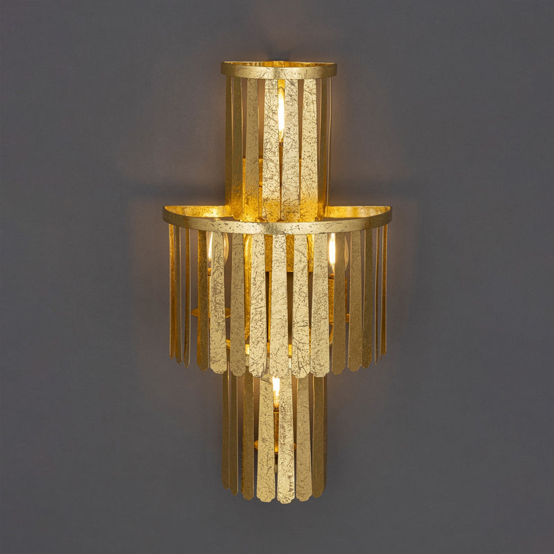 Maxim Lighting Regalia 12in 4-Light Wall Sconce | Gold Leaf Mild Steel | Bedroom & Hallway Accent Light | 12 x 21.5 x 7 in | Model 28763GL