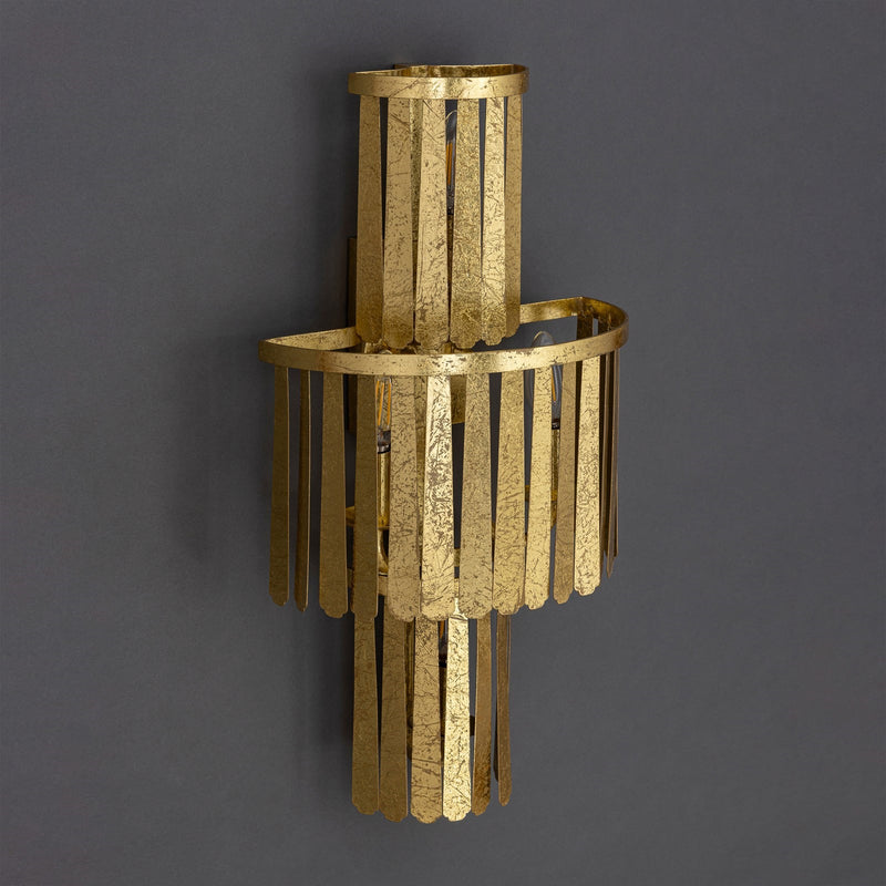 Maxim Lighting Regalia 12in 4-Light Wall Sconce | Gold Leaf Mild Steel | Bedroom & Hallway Accent Light | 12 x 21.5 x 7 in | Model 28763GL