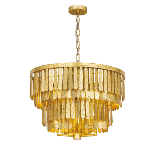 Maxim Lighting Regalia 24in 7-Light Chandelier | Gold Leaf Mild Steel | Dining Room & Foyer | 24 x 24 x 18.5 in | Model 28764GL