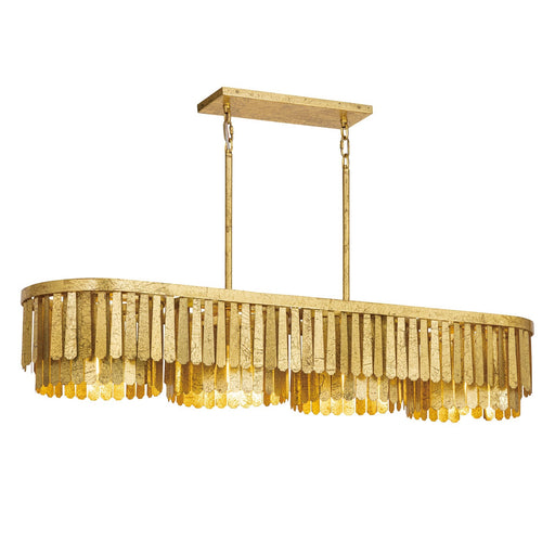 Maxim Lighting Regalia 48in 4-Light Linear Pendant | Gold Leaf Mild Steel | Kitchen Island & Dining Room | 48.5 x 13 x 8.5 in | Model 28768GL