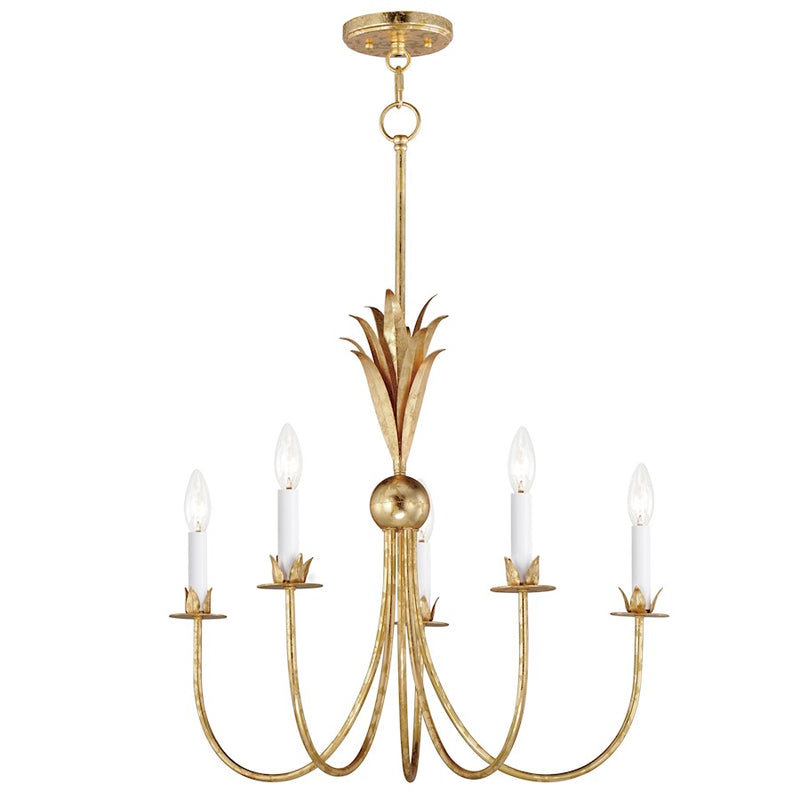 Maxim Lighting Paloma 5 Light Chandelier, Gold Leaf