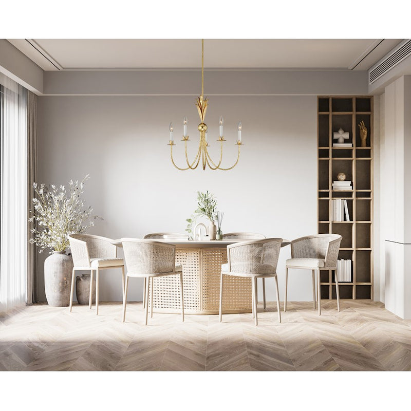 Maxim Lighting Paloma 5 Light Chandelier, Gold Leaf