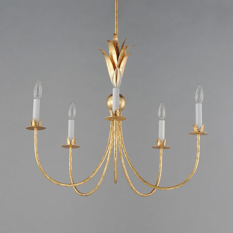 Maxim Lighting Paloma 5 Light Chandelier, Gold Leaf