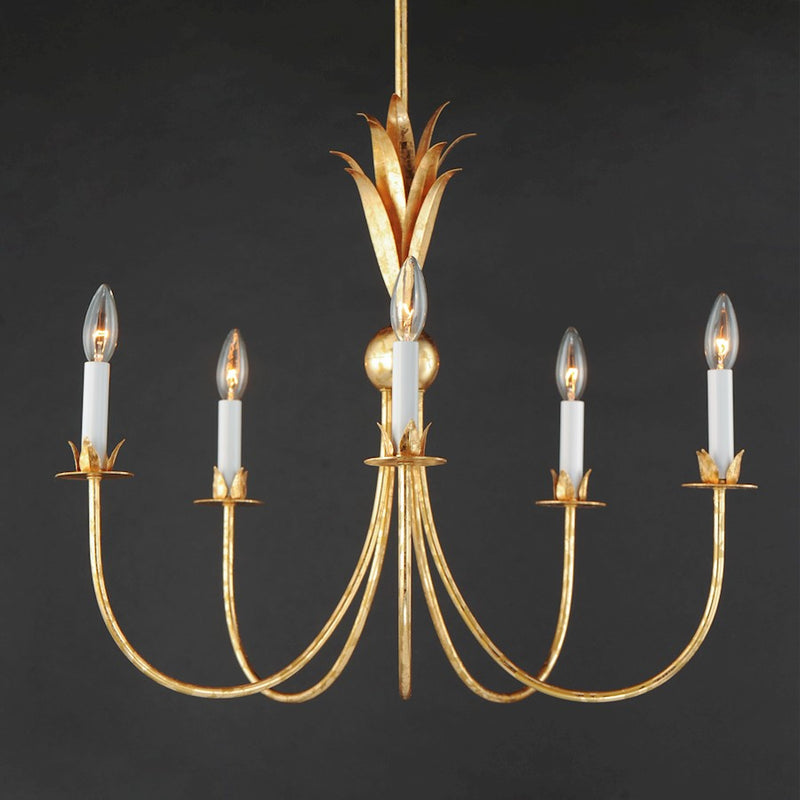 Maxim Lighting Paloma 5 Light Chandelier, Gold Leaf