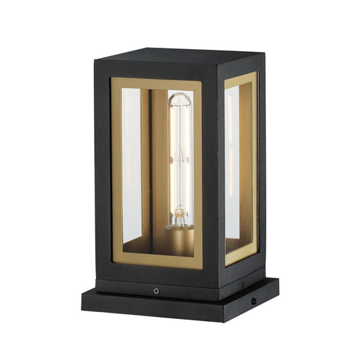 Maxim Neoclass 1Lt 11.5" Outdoor Deck Lantern, Blk/Gld/Clr - 30050CLBKGLD