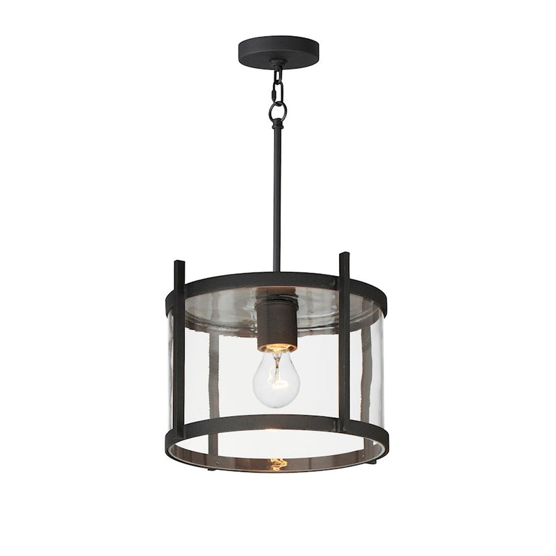 Maxim Lighting Belfry 1 Light Outdoor Flush Mount, Black/Clear