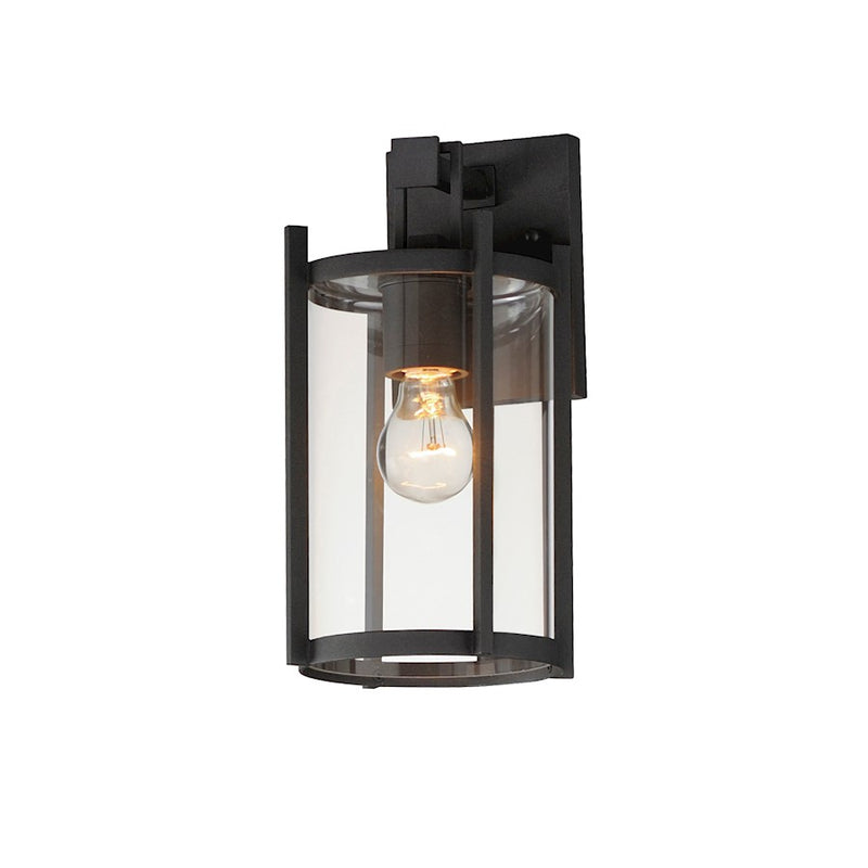 Maxim Lighting Belfry Outdoor Wall Mount, Black/Clear
