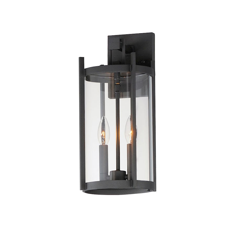 Maxim Lighting Belfry Outdoor Wall Mount, Black/Clear