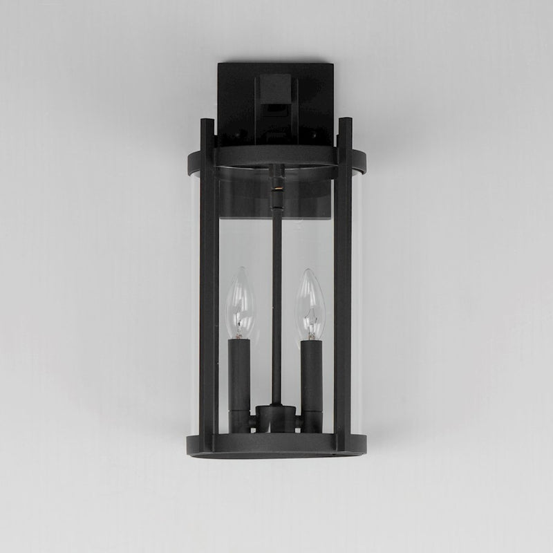 Maxim Lighting Belfry Outdoor Wall Mount, Black/Clear