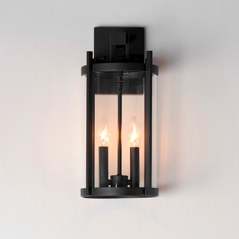 Maxim Lighting Belfry Outdoor Wall Mount, Black/Clear