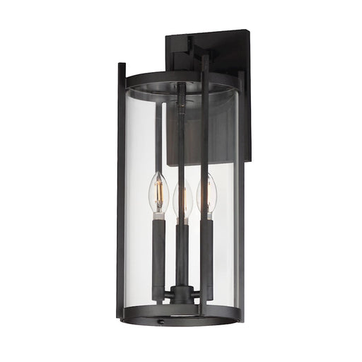 Maxim Lighting Belfry 3 Light Wall Sconce, Black/Clear - 30065CLBK