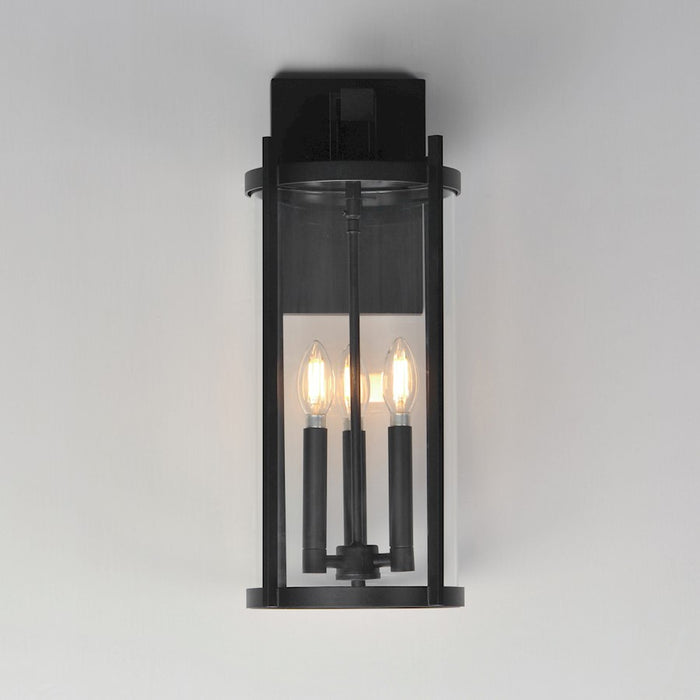 Maxim Lighting Belfry 3 Light Wall Sconce, Black/Clear