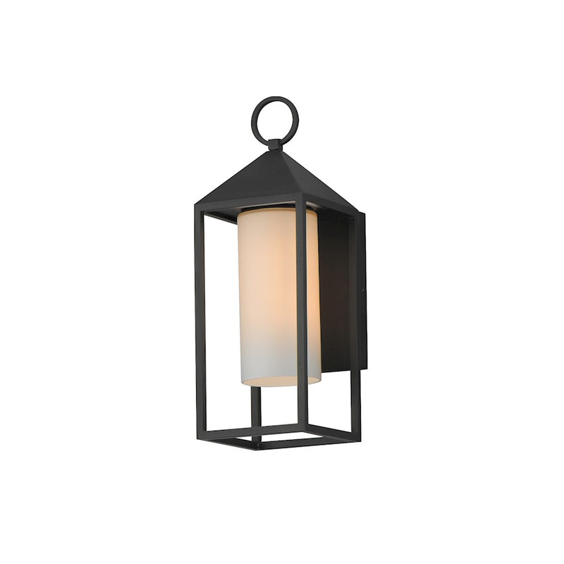 Maxim Lighting Aldous 1 Light Outdoor Wall Sconce, Black/Satin White