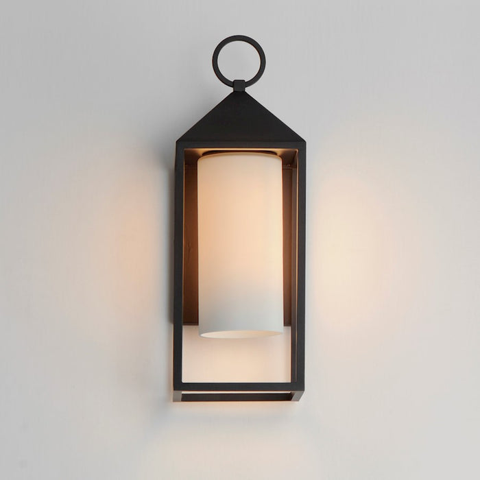 Maxim Lighting Aldous 1 Light Outdoor Wall Sconce, Black/Satin White