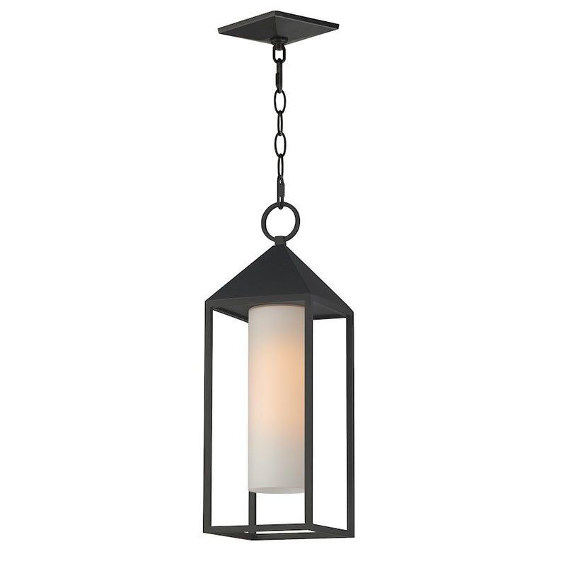 Maxim Lighting Aldous 1 Light Outdoor Pendant, Black/Satin White