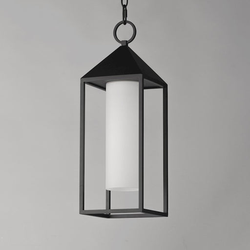 Maxim Lighting Aldous 1 Light Outdoor Pendant, Black/Satin White