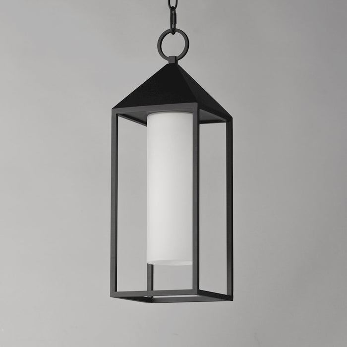Maxim Lighting Aldous 1 Light Outdoor Pendant, Black/Satin White