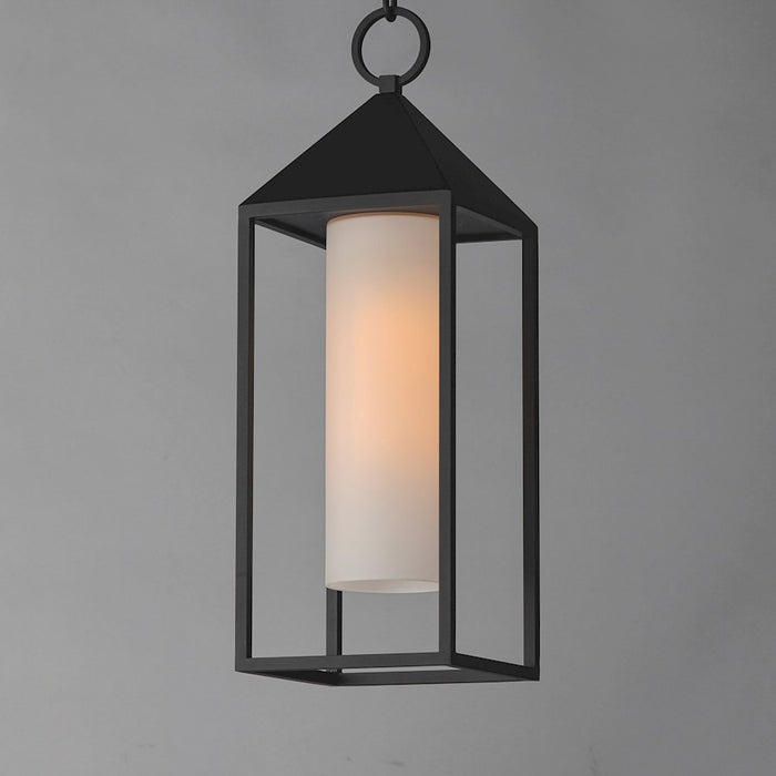 Maxim Lighting Aldous 1 Light Outdoor Pendant, Black/Satin White