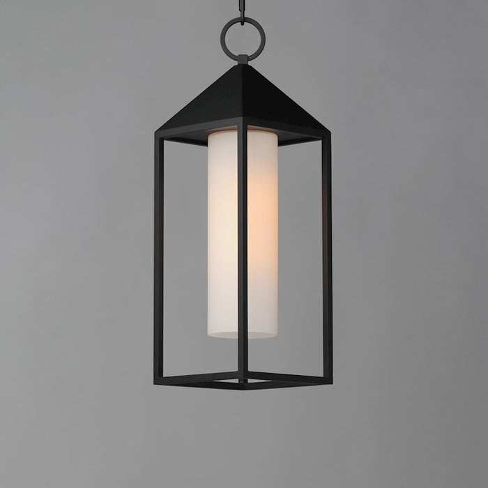 Maxim Lighting Aldous 1 Light Outdoor Pendant, Black/Satin White