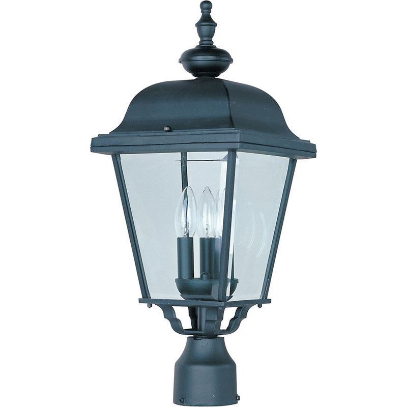 Maxim Builder Cast 3-Light Outdoor Pole/Post Lantern Black