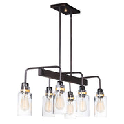 Maxim Lighting Magnolia 6 Light Linear Pendant, Bronze/Gold