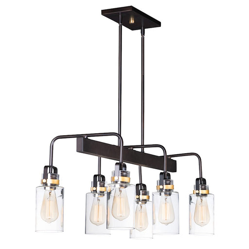 Maxim Lighting Magnolia 6 Light Linear Pendant, Bronze/Gold