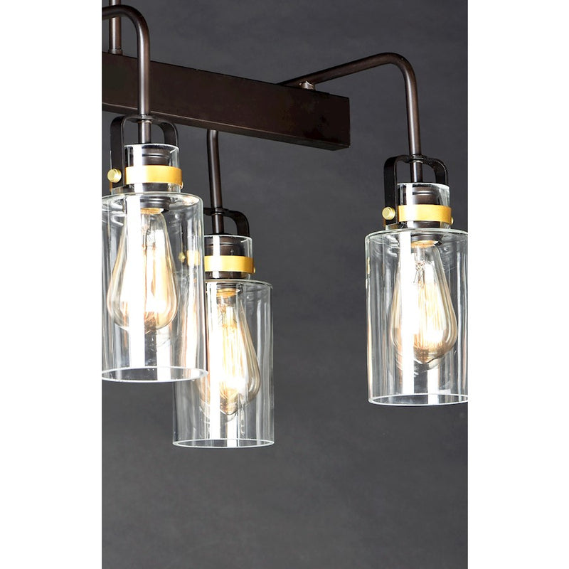 Maxim Lighting Magnolia 6 Light Linear Pendant, Bronze/Gold