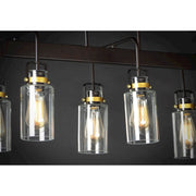 Maxim Lighting Magnolia 6 Light Linear Pendant, Bronze/Gold