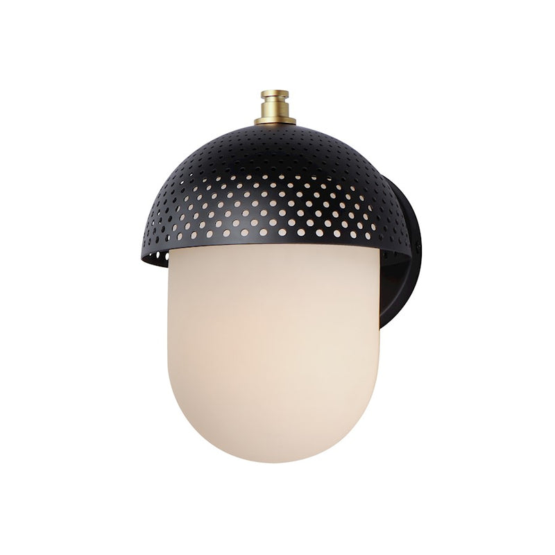Maxim Lighting Perf 1 Light Outdoor Wall Sconce, Black/Gold/White