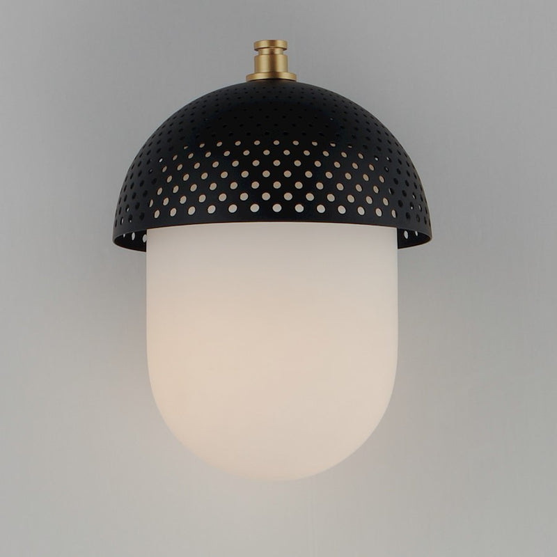 Maxim Lighting Perf 1 Light Outdoor Wall Sconce, Black/Gold/White