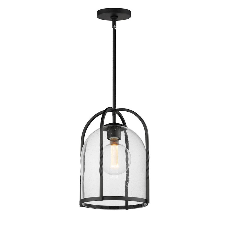 Maxim Lighting Foundry 1 Light Pendant, Black/Seedy