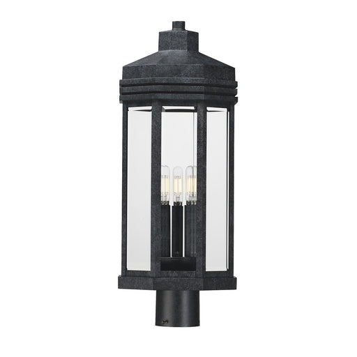 Maxim Lighting Wright 3Lt Outdoor Pole/Post, Black Patina/Clear - 30220CLBKP