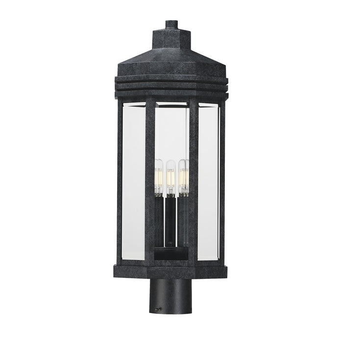 Maxim Lighting Wright 3Lt Outdoor Pole/Post, Black Patina/Clear - 30220CLBKP